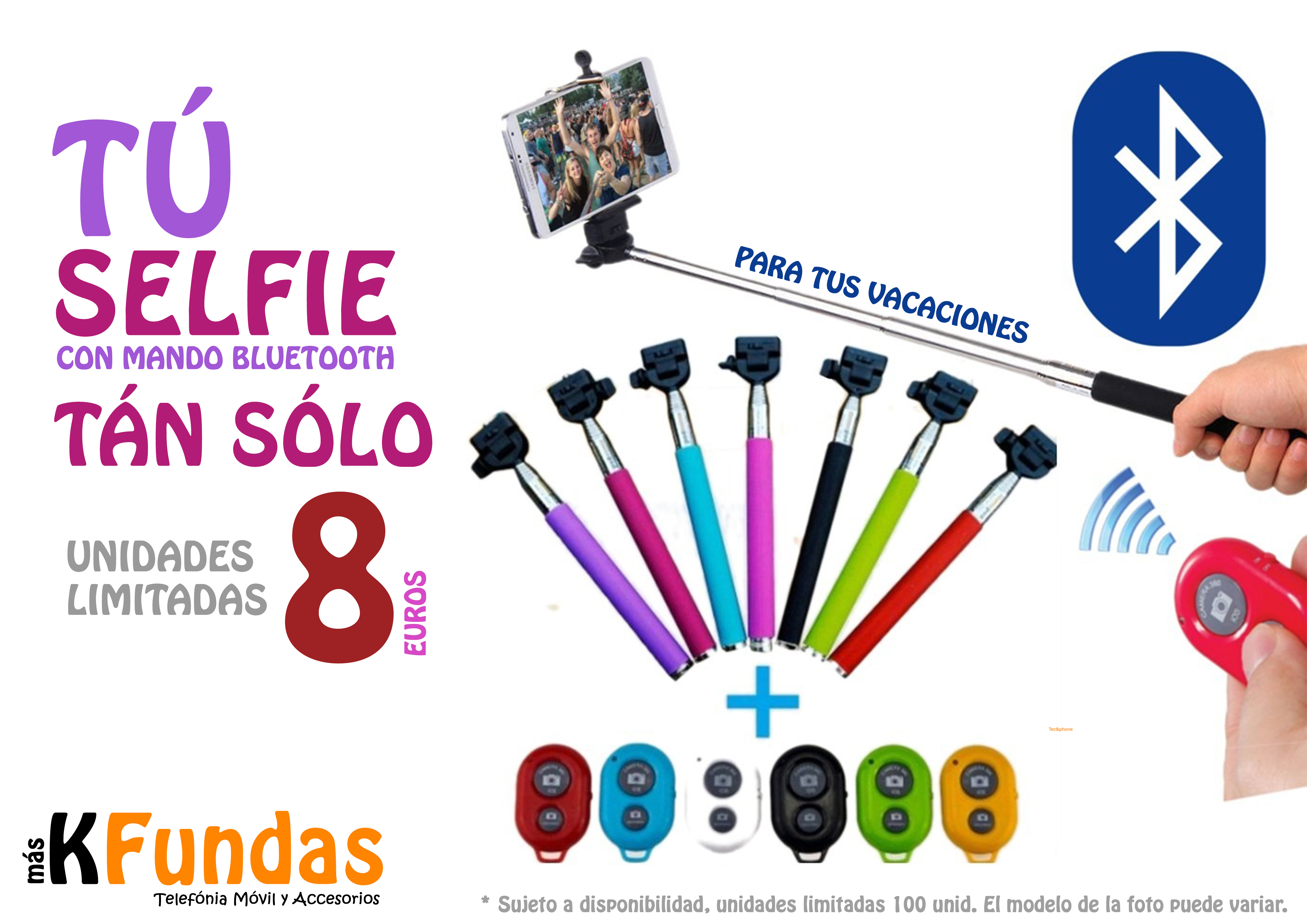 Selfie Bluetooth o cable por tan sólo 8 Euros